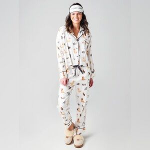 Z Supply White Dog Print Pajama Set